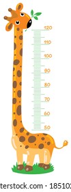 Meter wall with funny Cheerful Giraffe  