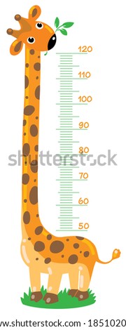 Meter wall with funny Cheerful Giraffe  