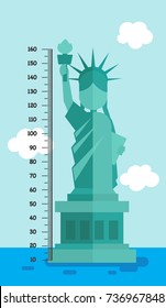 how long is the statue of liberty in meters