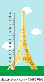Meter wall with tour eiffel.vector illustration