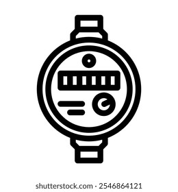 Meter Wassersparlinie Symbol Vektor. Wassersparzeichen. isoliertes Kontursymbol, schwarze Illustration