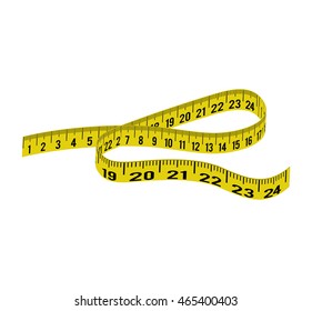 meter yellow tape measure tool icon. Isolated and flat illustration. Vector graphic