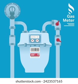 meteran pipa gas in vector