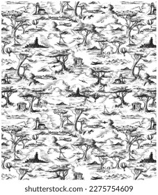 meterial pattern consisting of ethnic figures suitable for textiles white background