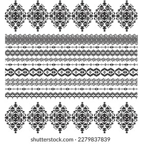 meterial pattern consisting of ethnic figures suitable for textiles white background