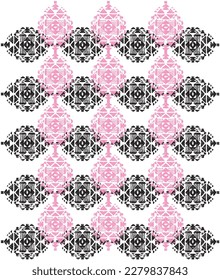 meterial pattern consisting of ethnic figures suitable for textiles white background