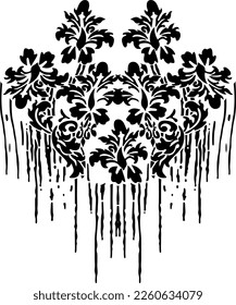 meterial pattern consisting of ethnic floral figures suitable for textiles, white background