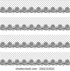 meterial pattern consisting of ethnic lines and flowers suitable for textiles, white background