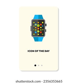 Metering device flat icon. Modern smart watch touch screen isolated vector sign. Analyzing and technology concept. Vector illustration symbol elements for web design and apps