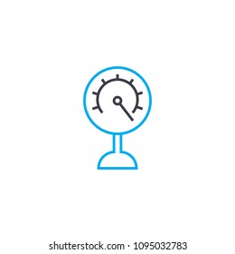 Metering device linear icon concept. Metering device line vector sign, symbol, illustration.