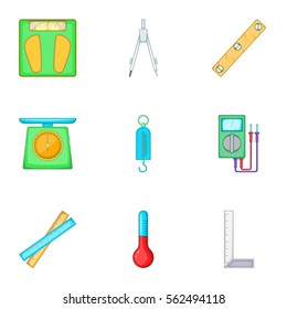 Metering equipment icons set. Cartoon illustration of 9 metering equipment vector icons for web