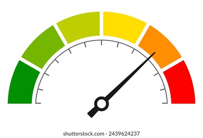 Metering gauge device, meter vector icon isolated on white background. Abstract infographics illustration, measurement work tool flat design, tester with arrow web button