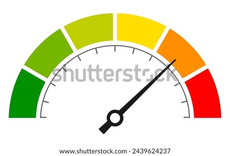 Metering gauge device, meter vector icon isolated on white background. Abstract infographics illustration, measurement work tool flat design, tester with arrow web button