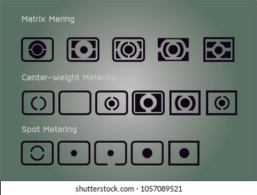 Metering symbols on Digital camera Vector