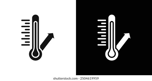 Meterology thermometer measuring icon Symbol mark in filled style