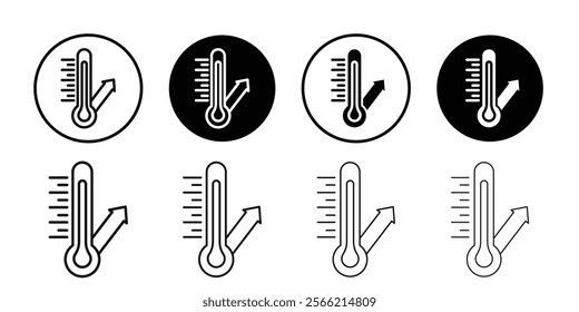 Meterology thermometer measuring icon Symbol mark in filled style