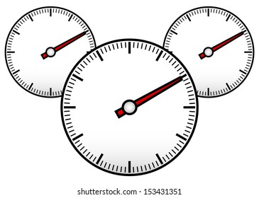 Meters, Gauges  in triangle composition