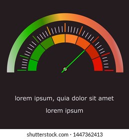 Meters Scale from green to red with arrow and scale.