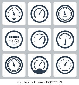 Iconos vectoriales de los medidores establecidos 2