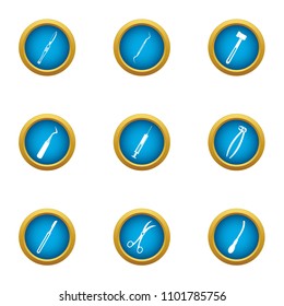 Meth tool icons set. Flat set of 9 meth tool vector icons for web isolated on white background
