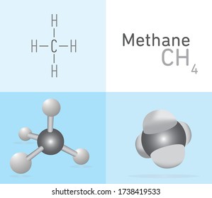 Methane Ch4 Gas Molecule Two Different Stock Vector (Royalty Free ...