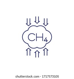 Methane Emissions Reduction Line Icon