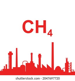 Methane and industry on white