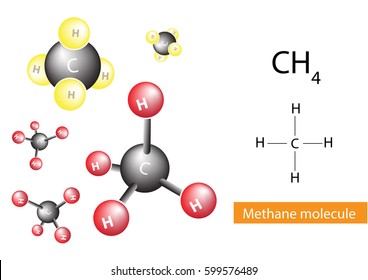 Methane molecular structure,  gas, vector