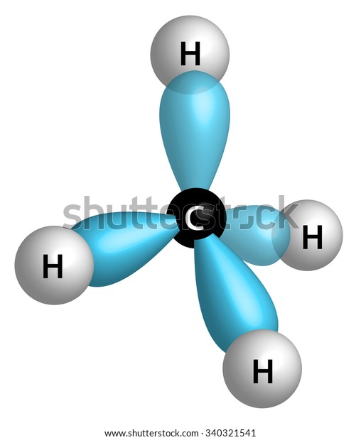 Methane Molecule Ch4 Tetrahedron Sp3 Hybrid Stock Vector Royalty Free