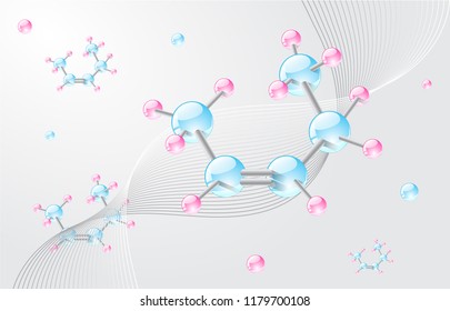 methane molecule on a gray background