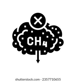 methane reduction environmental glyph icon vector. methane reduction environmental sign. isolated symbol illustration