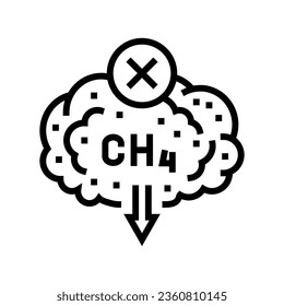 methane reduction environmental line icon vector. methane reduction environmental sign. isolated contour symbol black illustration