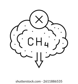 methane reduction environmental line icon vector. methane reduction environmental sign. isolated contour symbol black illustration