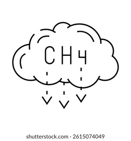methane reduction environmental line icon vector. methane reduction environmental sign. isolated contour symbol black illustration