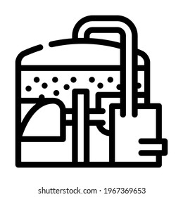 methane tank or biogas plant, digester or reactor line icon vector. methane tank or biogas plant, digester or reactor sign. isolated contour symbol black illustration