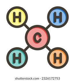 Methane Thick Line Filled Colors For Personal And Commercial Use.
