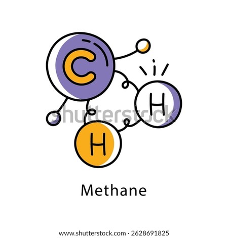 Methane vector Filled Outline Style Icon. Eps 10 File