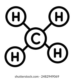 Methane Vector Line Icon Design