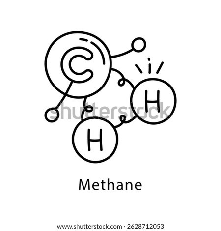 Methane Vector Outline Style Icon. Eps 10 file