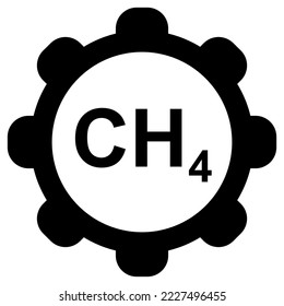 Methane and wheel on white