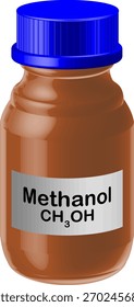 Metanol em frasco de reagente âmbar