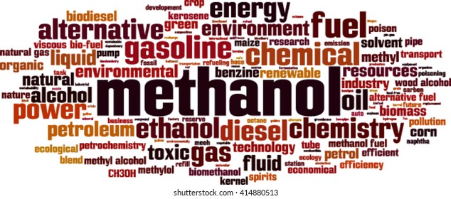 Methanol word cloud concept. Vector illustration