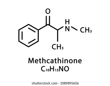 Methcathinone molecular structure. Ephedrone skeletal chemical formula. Chemical molecular formula vector illustration