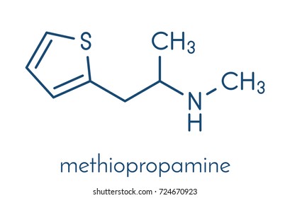 Methiopropamine (MPA) recreational drug, chemical structure Skeletal formula.