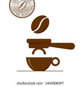 Method of brewing coffee. Vector illustration on white background. Ready for use in your design, promo, advertising and etc. EPS10.	