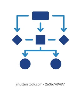 Method Flow mini illustration dual tone color icon, use for research and development, education, industry, UI, UX kit, app and web development, digital or print.