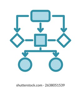 Method Flow mini illustration dual tone color icon, use for research and development, education, industry, UI, UX kit, app and web development, digital or print.