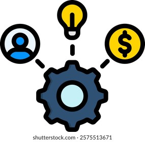 Method Icon Lineal Color Vector Illustration