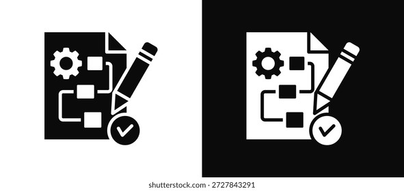 Methode Icon Set Schwarz und Weiß