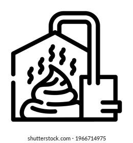 method of obtaining from feces biogas line icon vector. method of obtaining from feces biogas sign. isolated contour symbol black illustration